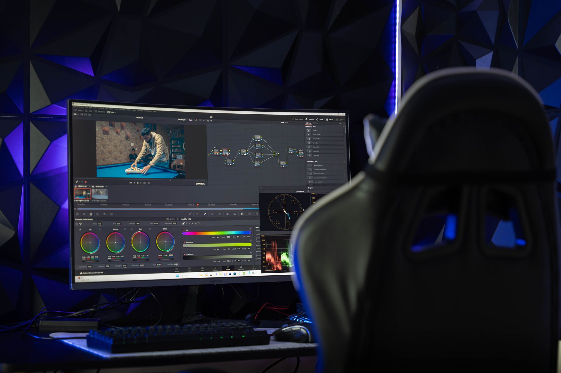 Editing setup with timeline curves